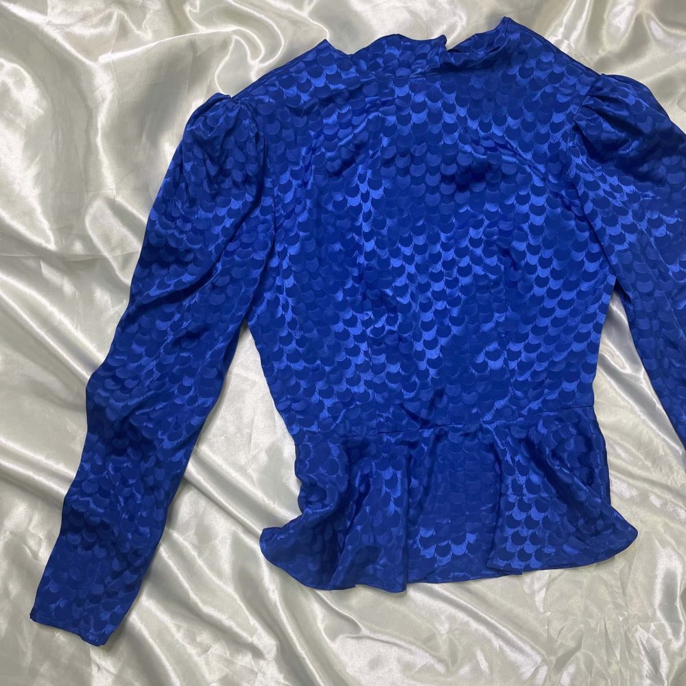Kék peplum blúz
