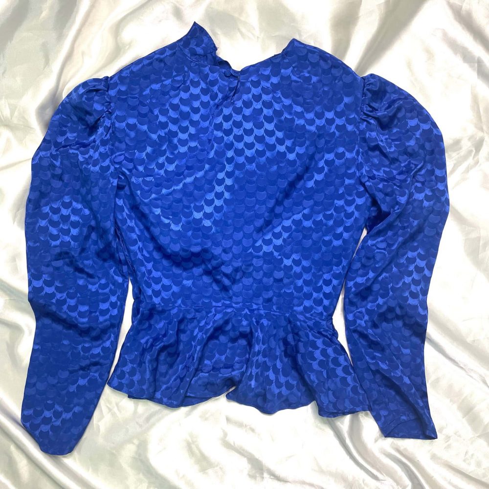 Kék peplum blúz